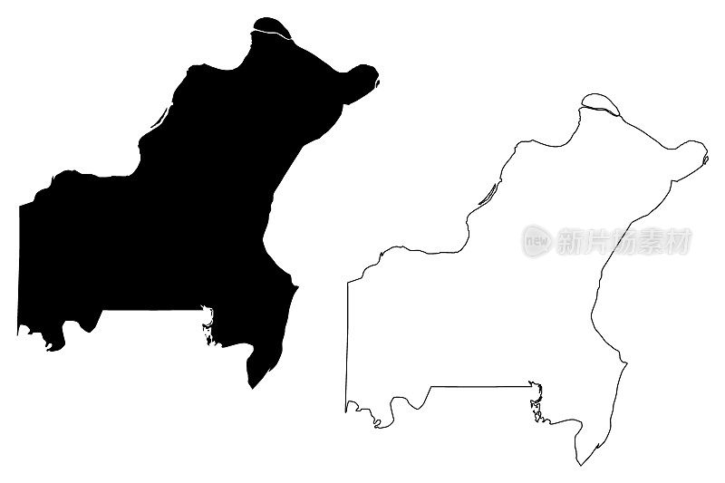 密苏里州圣路易斯县(U.S. County, United States, USA, USA)地图矢量插图，涂鸦素描圣路易斯地图